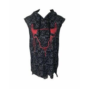 Buried Alive Chicago Bull's Men’s Shirt Black Paint Splash Sleeveless Size Large